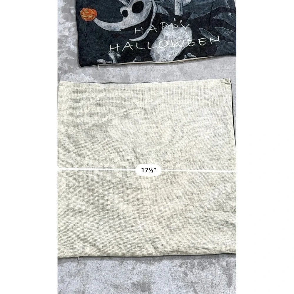 Four Jack Skellington Halloween Fall Throw Pillow Covers Holiday Home Decor NWOT
